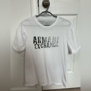 Mens Armani Exchange White Graphic T-Shirt